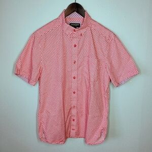 Johnston & Murphy Orange Seashell Print Short Sleeve Button Down‎ Shirt Small